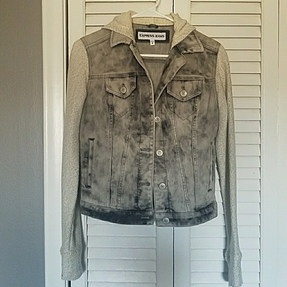 Express distressed jean jacket